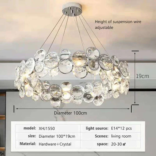 lustre en cristal moderne style nordique pour intérieur luxueux - vue 10 sur 10