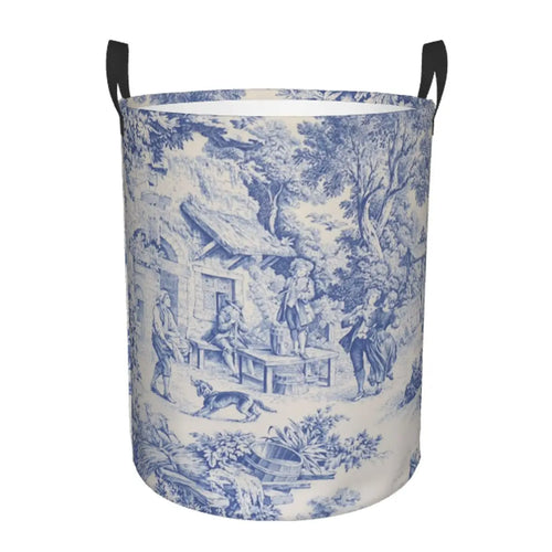 panier à linge pliable personnalisé classique en toile de jouy pour jouets - vue 23 sur 29