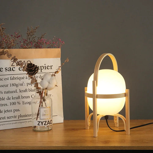lampe de table moderne en bois simple led pour lecture - vue 5 sur 8