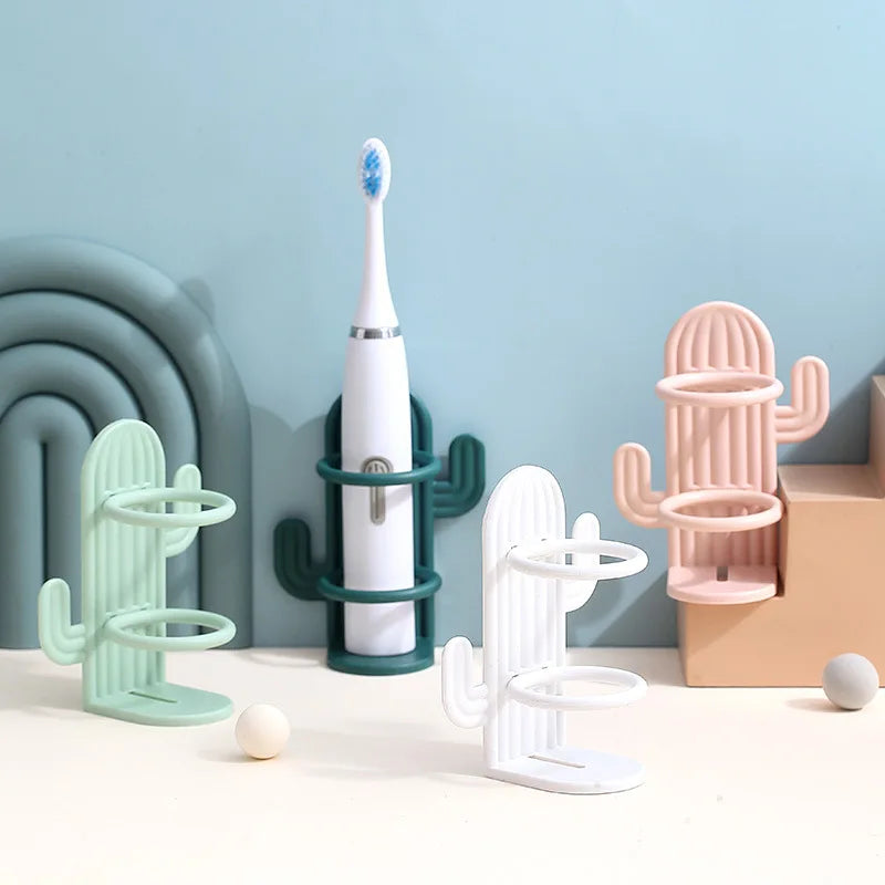 porte-brosse à dents cactus mural pour salle de bain et maquillage - vue 7 sur 10