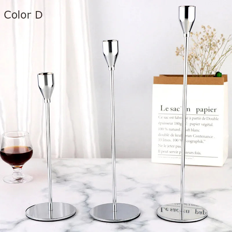 bougeoirs en métal luxueux pour mariage et décoration élégante - vue 4 sur 11