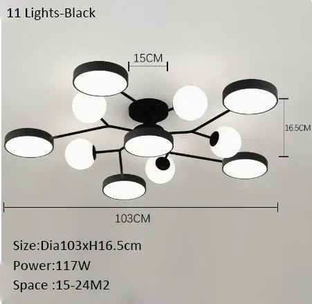 lustre led créatif pour éclairage intérieur moderne - vue 10 sur 18