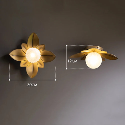 applique murale rétro lotus design postmoderne luxe créatif décoratif - vue 5 sur 9