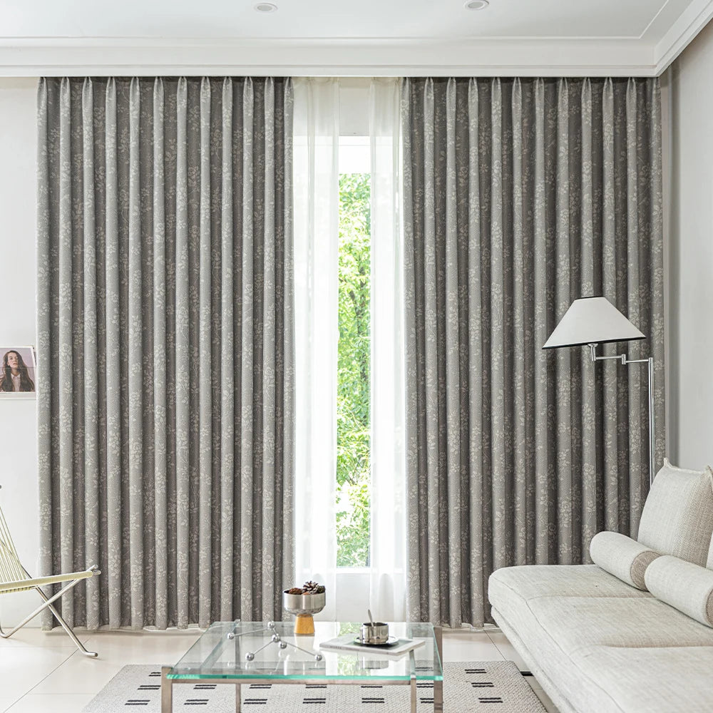 Rideau occultant floral moderne pour salon et chambre - vue 2 sur 9