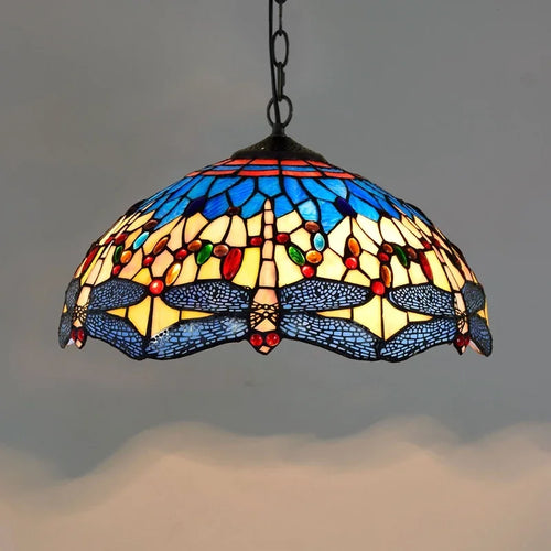 Lustre en verre coloré Tiffany rétro européen - vue 28 sur 29