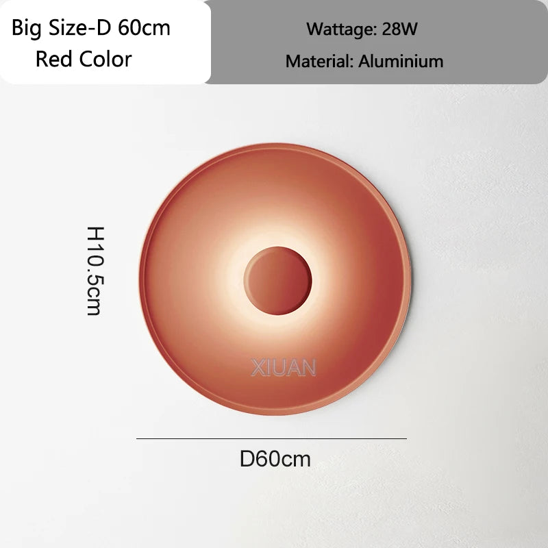 Designer Lamp Modern Round Ceiling Lamps Bedroom Ceiling Light White Red Green Living Room Atmosphere Wall Lights AC 220V 40cm - vue 11 sur 14