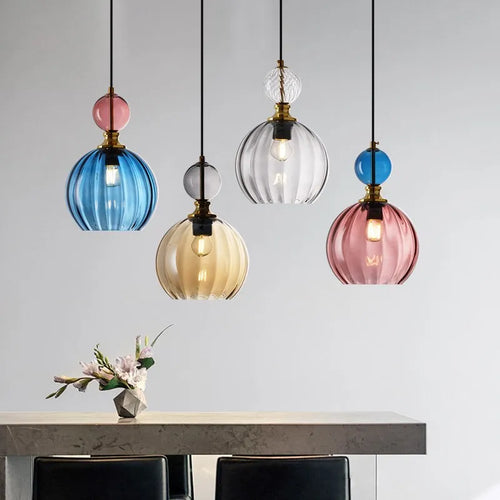 Suspension en verre LED nordique - vue 2 sur 14