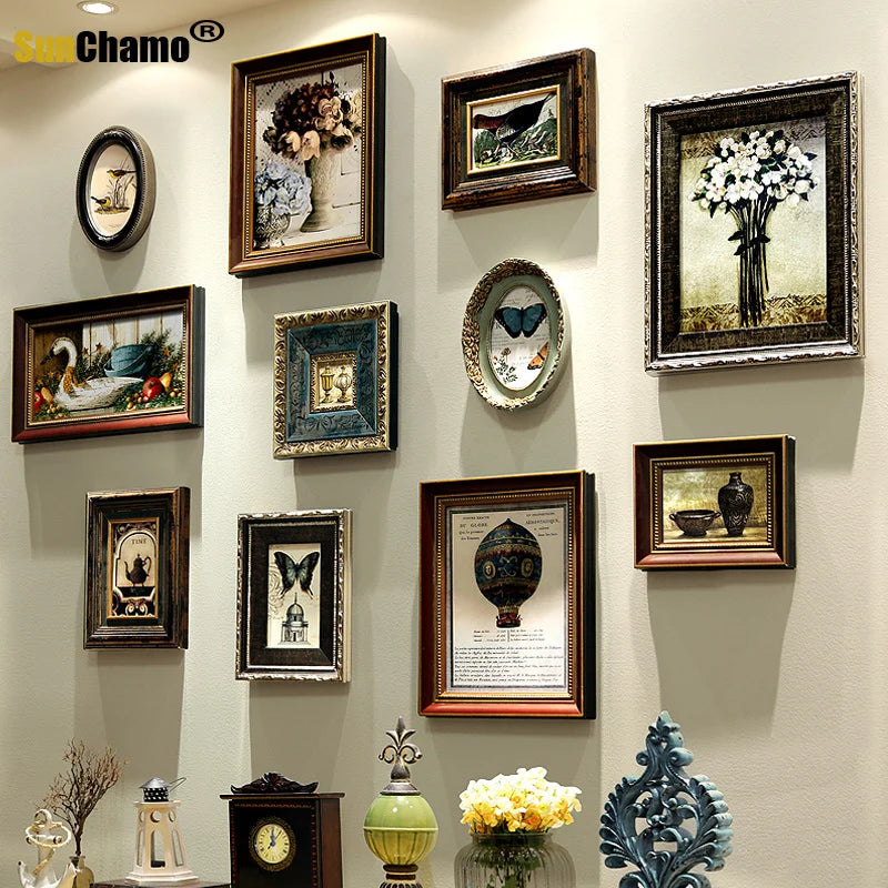 cadre photo rétro en bois pour décoration intérieure - vue 1 sur 16