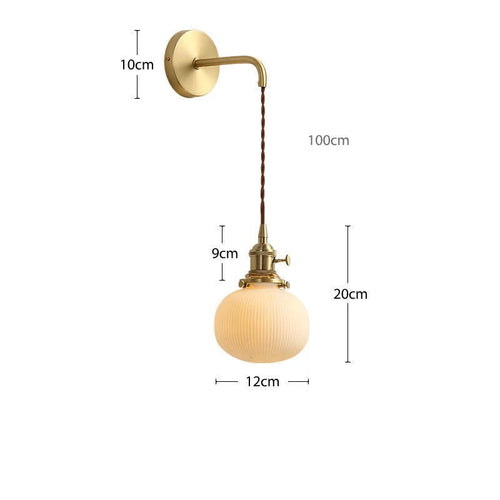 Applique murale dorée moderne céramique fil ajustable LED - vue 16 sur 23