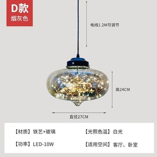 lustre nordique étoilé en verre pour décoration moderne - vue 16 sur 24