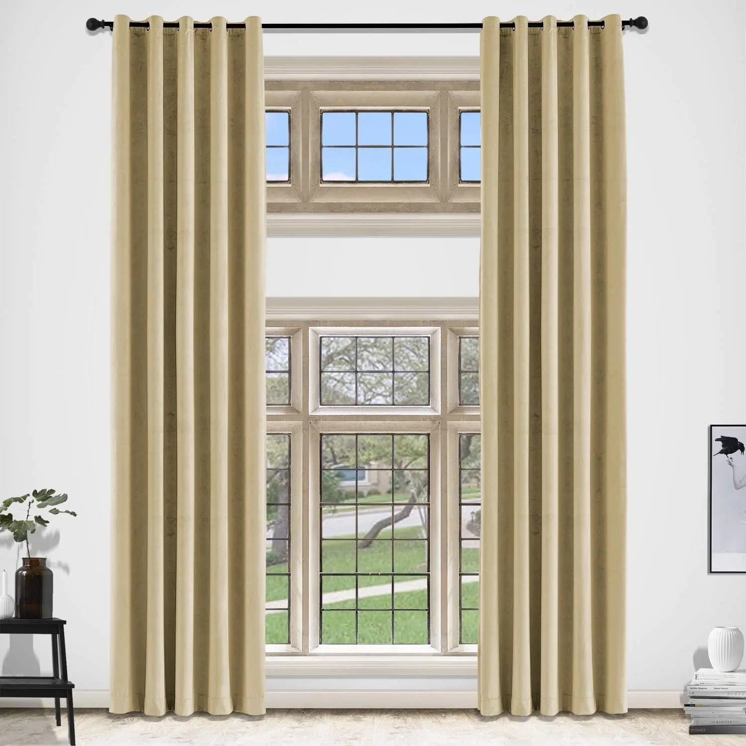 Rideau velours occultant moderne sur mesure salon chambre - vue 2 sur 10