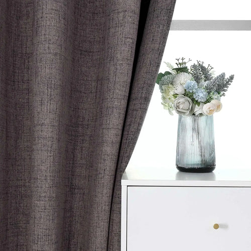 Rideau occultant faux lin extra long sur mesure - vue 10 sur 9