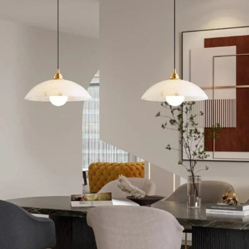 lustre en marbre naturel design nordique pour décoration intérieure - vue 2 sur 7