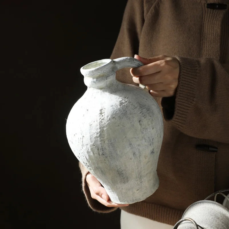 vase en céramique rétro fait à la main pour fleurs séchées décoratif
