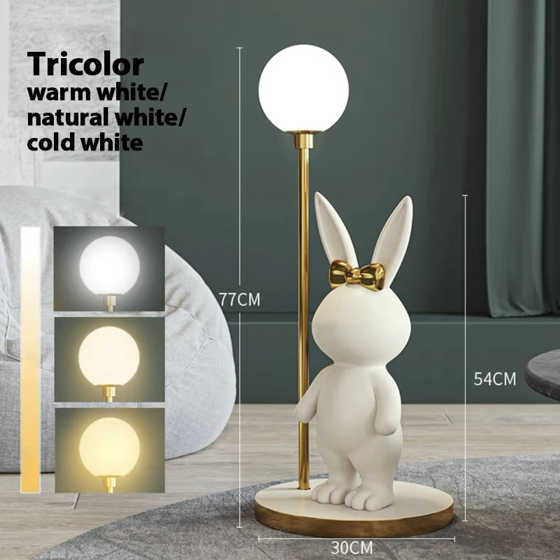 lampadaire nordique design lapin pour chambre enfant - vue 9 sur 11