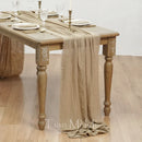 Chemin de table coton gaze style vintage mariage