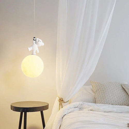 lampe en résine design ours pour chambre d'enfant décorative - vue 3 sur 7