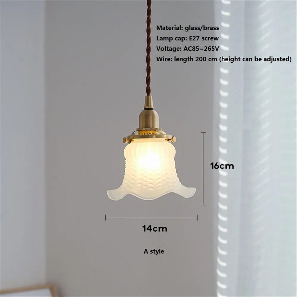 lustre loft suspension verre nordique rétro suspensions luminaire - vue 3 sur 8