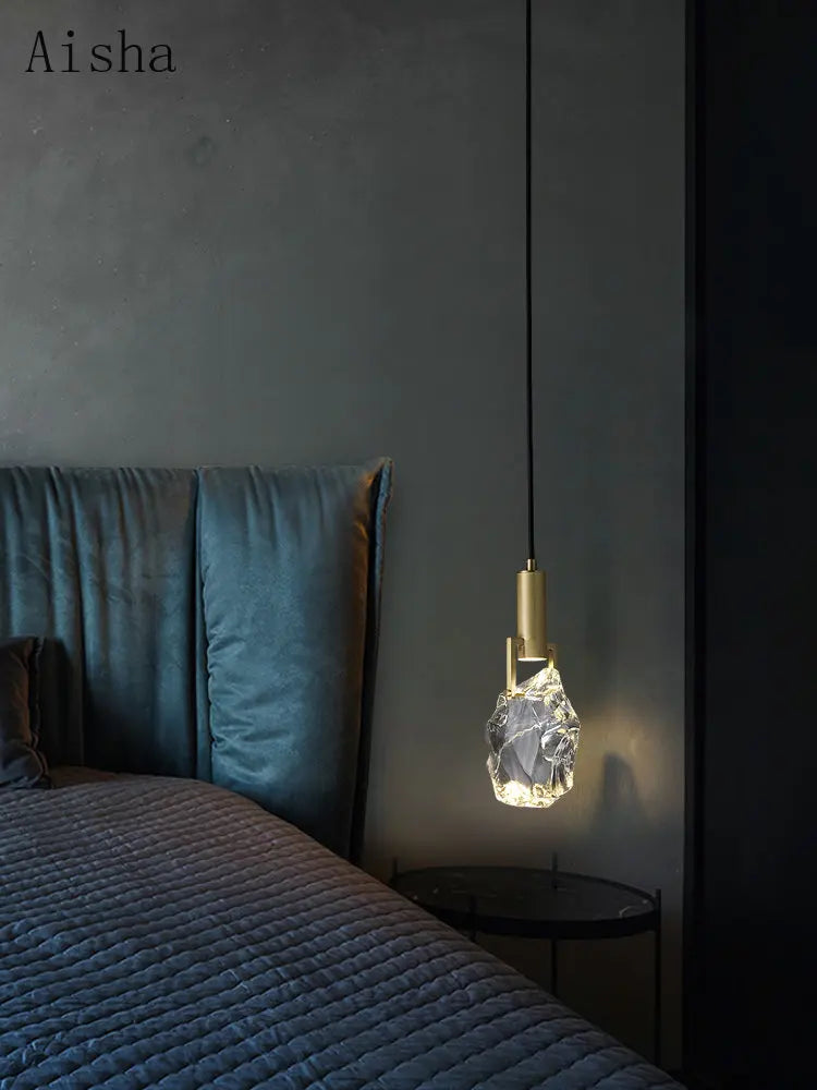suspension led en cristal luxe légère pour décoration intérieure - vue 6 sur 11