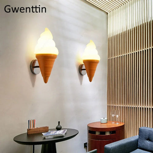 applique murale créative en forme de crème glacée moderne et lumineuse - vue 5 sur 16