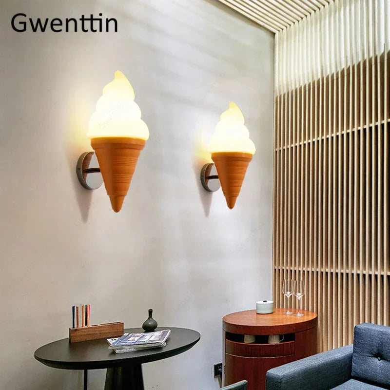 applique murale créative en forme de crème glacée moderne et lumineuse - vue 4 sur 16