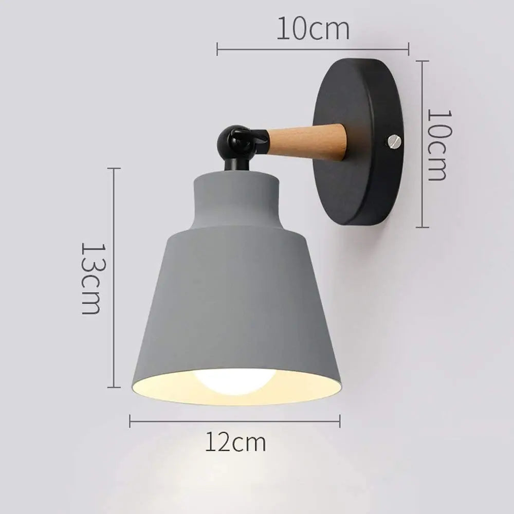Lampe de chevet nordique applique murale en bois moderne E27 tête de direction applique murale pour chambre salon maison éclairage intérieur LED - vue 10 sur 18