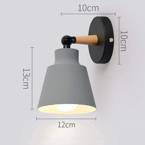 Lampe de chevet nordique applique murale en bois moderne E27 tête de direction applique murale pour chambre salon maison éclairage intérieur LED - vue 10 sur 18