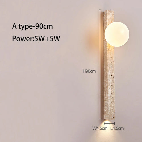 Longue applique LED rétro pierre chambre lampe de chevet Style crème éclairage d'ambiance pour escalier salon décoration de la maison - vue 8 sur 11
