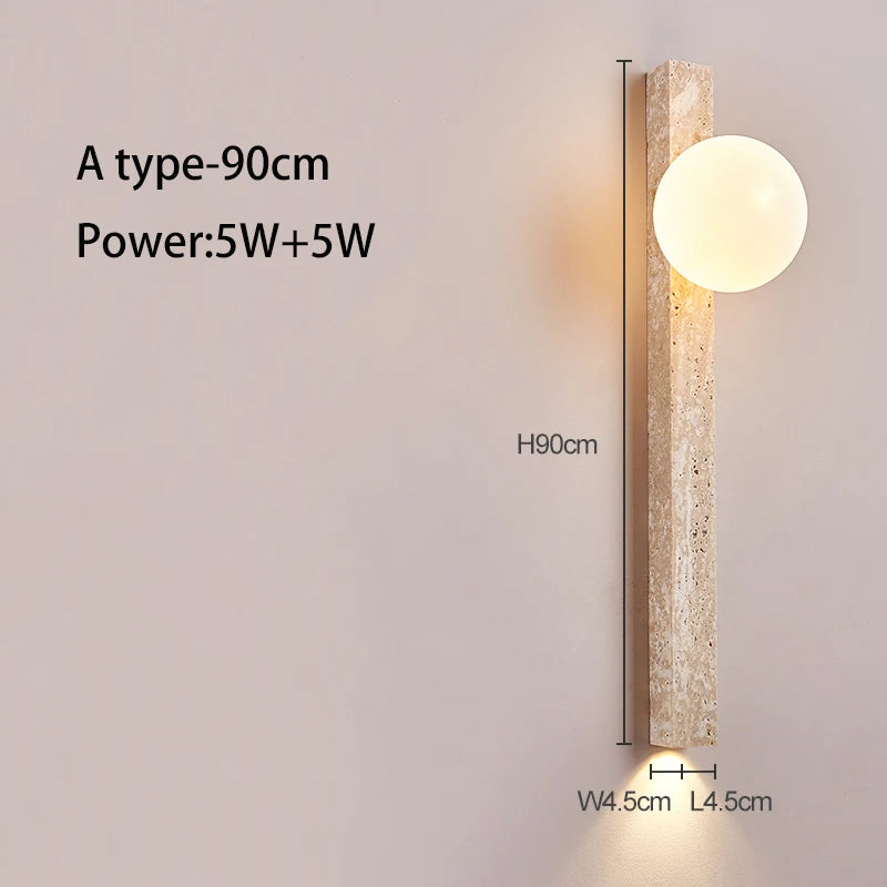 Longue applique LED rétro pierre chambre lampe de chevet Style crème éclairage d'ambiance pour escalier salon décoration de la maison - vue 7 sur 11