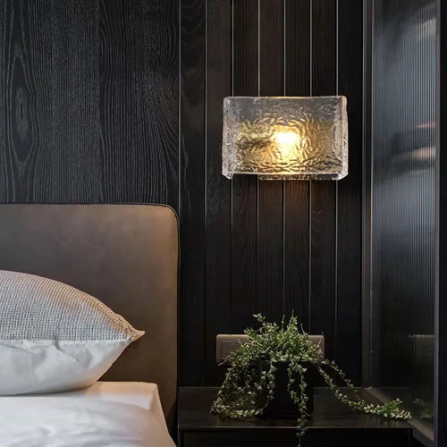 applique murale carrée en verre à motif d'eau moderne - vue 2 sur 7