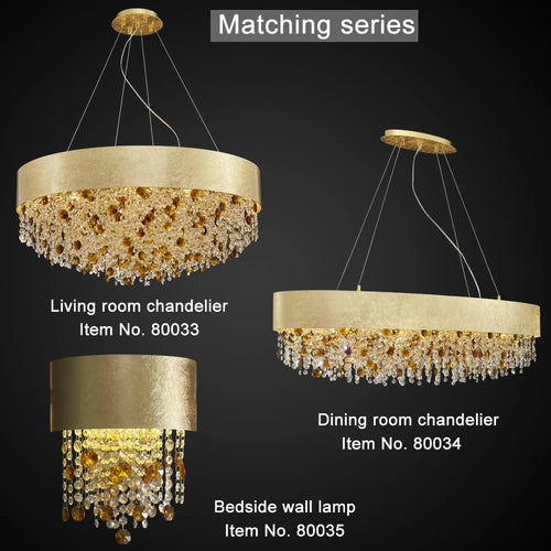 lustre en cristal moderne led avec intensité variable - vue 7 sur 10