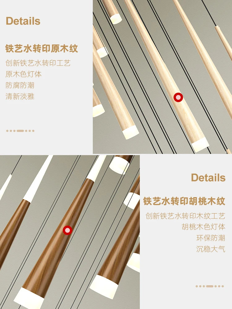 suspension led moderne pour escalier duplex nordique - vue 4 sur 12