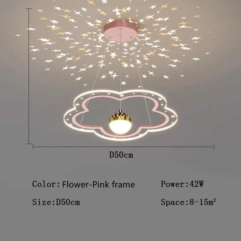 lustre étoile créatif lumineux pour chambre d'enfants - vue 8 sur 21