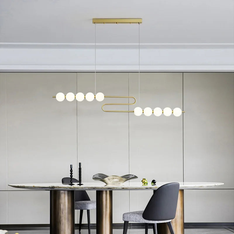 lustre led funky doré argenté pour éclairage intérieur décoratif - vue 3 sur 22