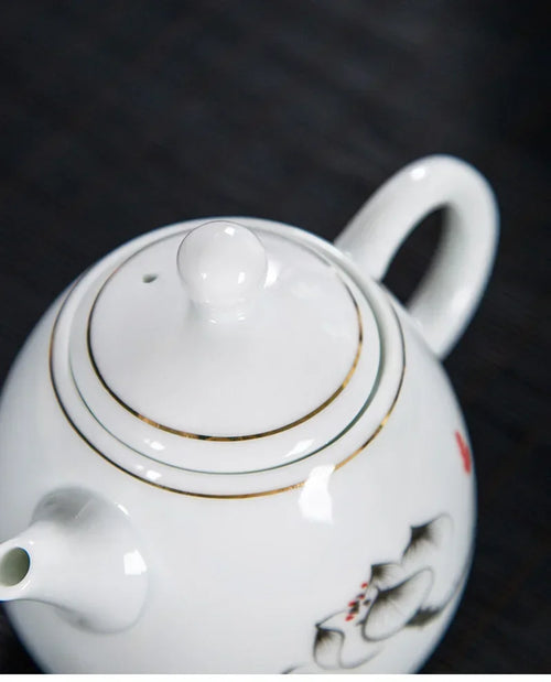 Theiere porcelaine style chinois service the puer 250ml - vue 8 sur 7