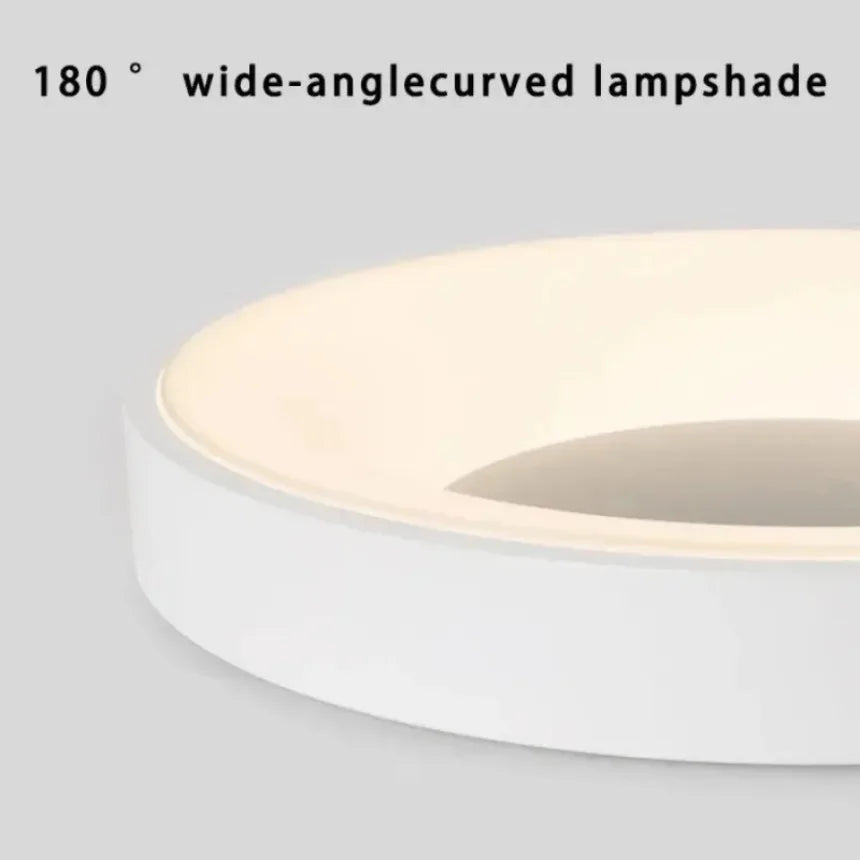 plafonnier led macaron moderne circulaire grain de bois réglable - vue 5 sur 14