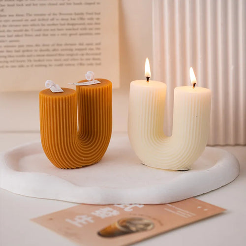 bougies parfumées en forme de u lot de cadeaux pour invités décoratives - vue 4 sur 10