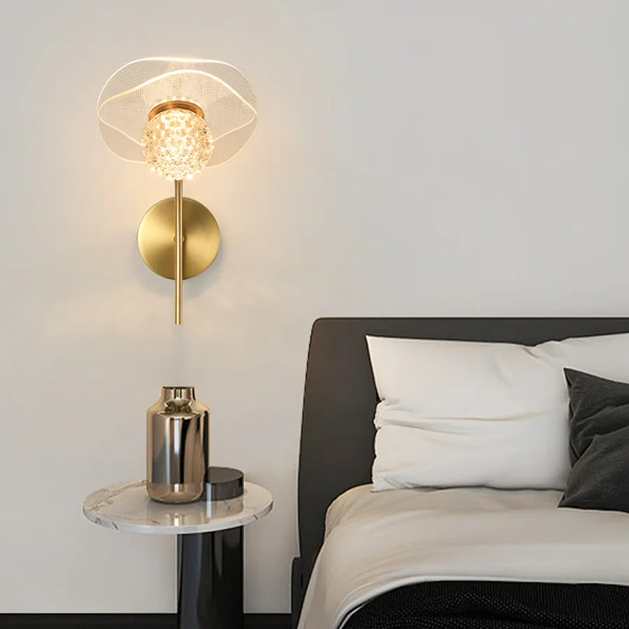 Lampe de applique murale LED en cristal nordique salon chambre fond applique murale couloir allée grenier lampes de chevet maison luminaire moderne - vue 3 sur 10