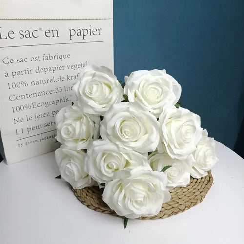 bouquet de roses artificielles pour mariage et décoration intérieure - vue 3 sur 30