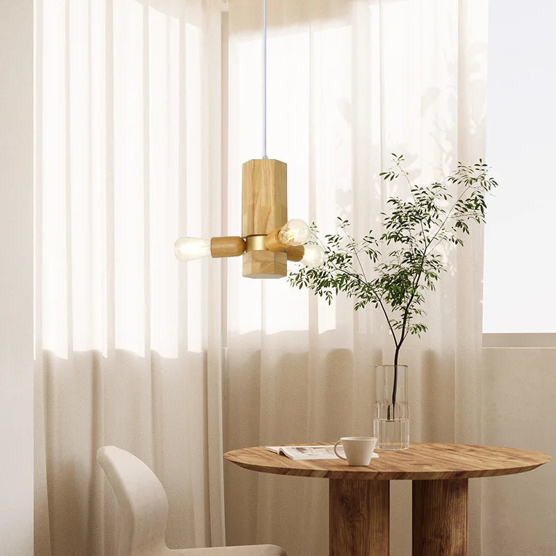 suspension nordique en bois pour décoration intérieure élégante - vue 3 sur 11