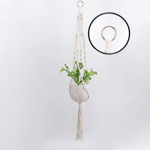 suspension en macramé pour plantes et décoration intérieure - vue 2 sur 8