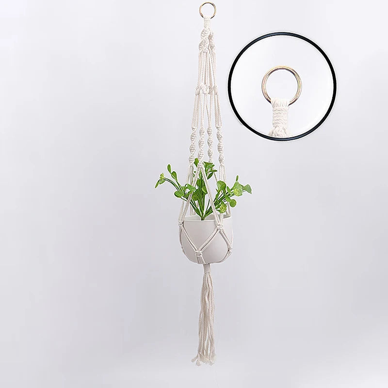 suspension en macramé pour plantes et décoration intérieure - vue 2 sur 8