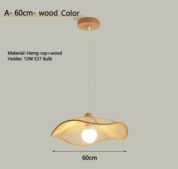 lustre suspendu wabi-sabi en corde de chanvre - vue 10 sur 24