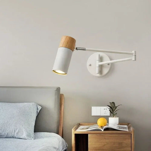 lampe oscillante télescopique bois décor intérieur lustre - vue 2 sur 10