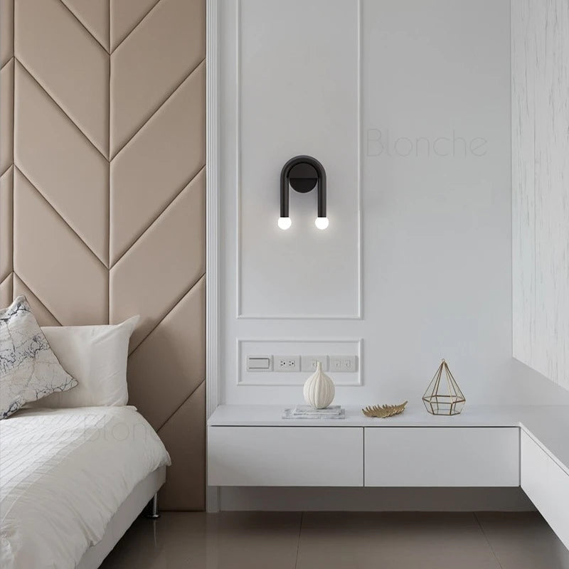 applique murale led moderne nordique en forme de u pour intérieur - vue 4 sur 6