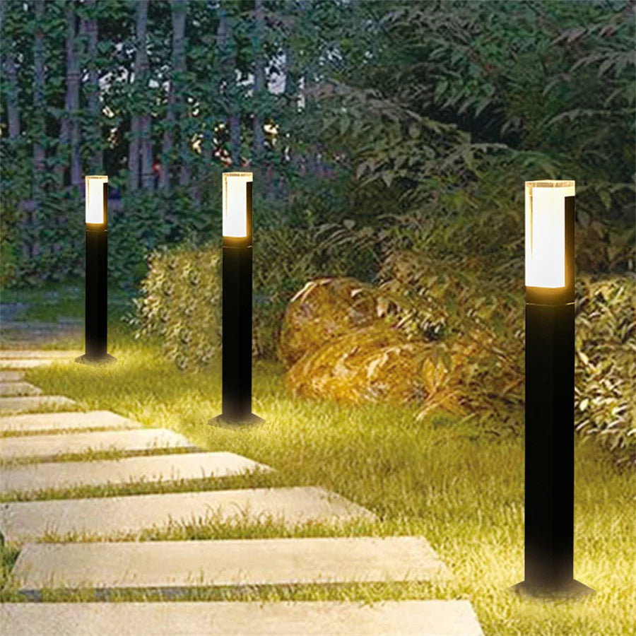 lampadaire extérieur détecteur de mouvement étanche pour jardin - vue 3 sur 18