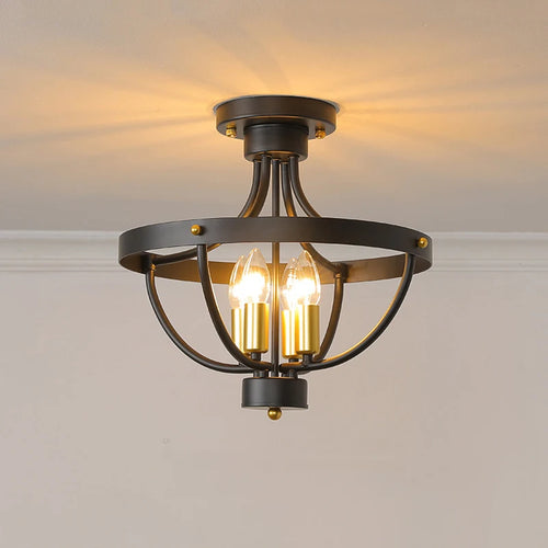 lustre géométrique moderne de ferme éclairage suspendu rustique - vue 4 sur 8