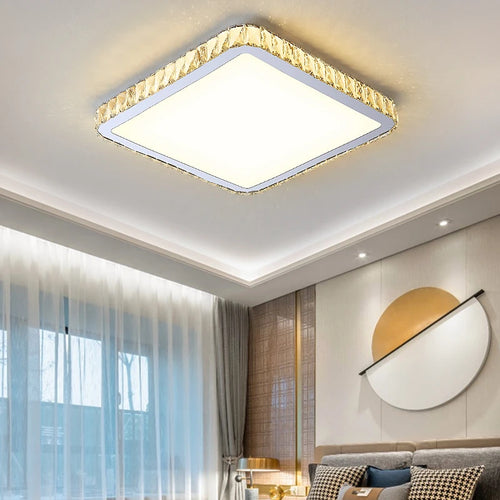 plafonnier en cristal moderne luxe éclairage rond pour intérieur - vue 7 sur 18