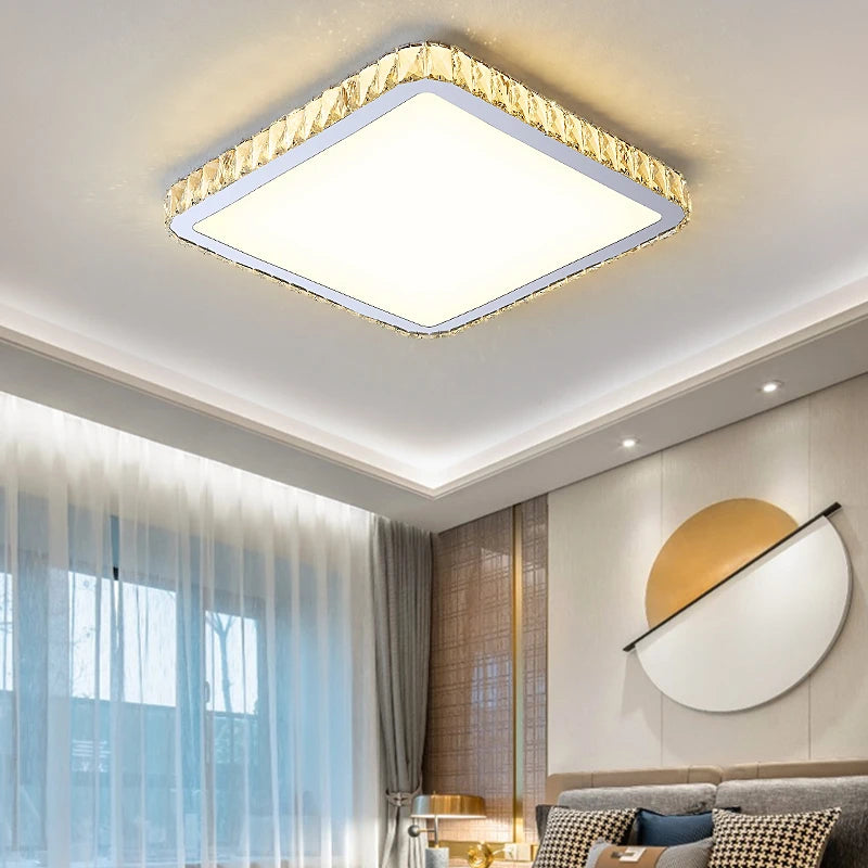 plafonnier en cristal moderne luxe éclairage rond pour intérieur - vue 6 sur 18