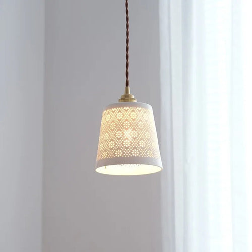 Suspension au design nordique moderne en cuivre et céramique - vue 5 sur 6